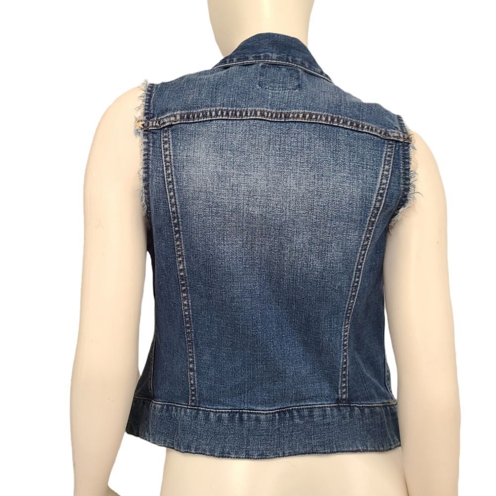 Lucky Brand Distressed Denim Vest Size XS - Picture 5 of 6